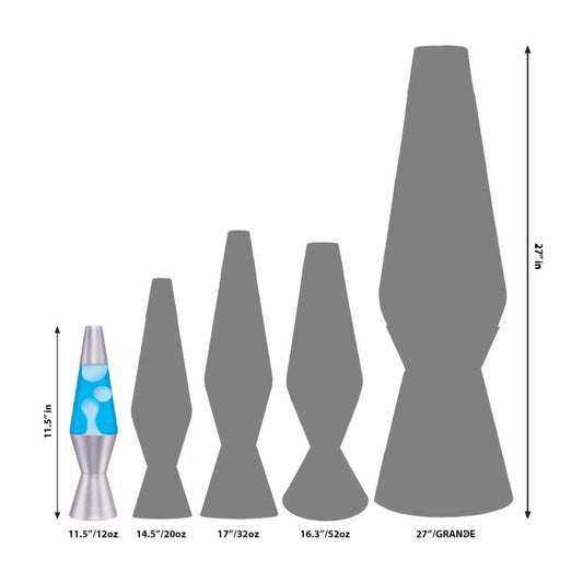 11.5″ LAVA Lamp – White/Blue/Silver - US 8798