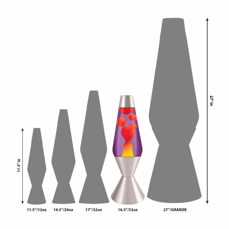 16.3″ LAVA Lamp – Yellow/Purple/Silver - US 7073