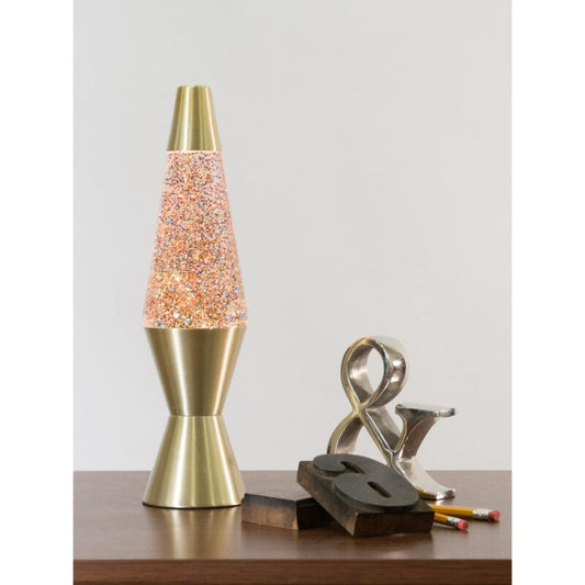 14.5″ LAVA Lamp Rainbow Glitter – Clear/Gold - US 9835