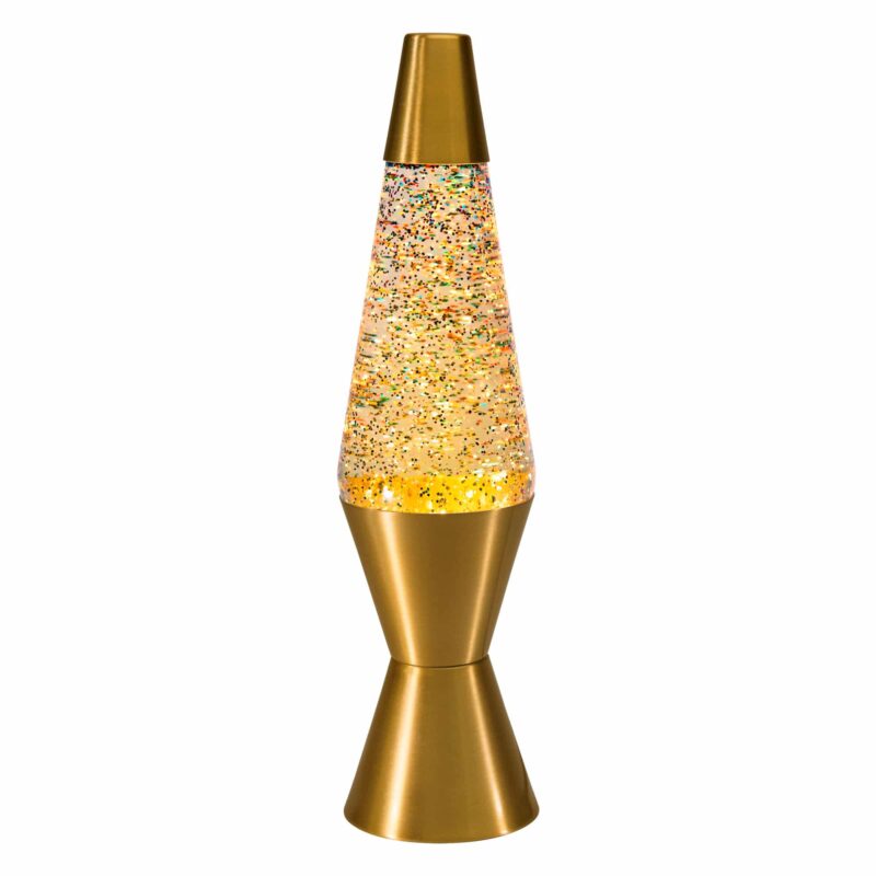 14.5″ LAVA Lamp Rainbow Glitter – Clear/Gold - US 9835