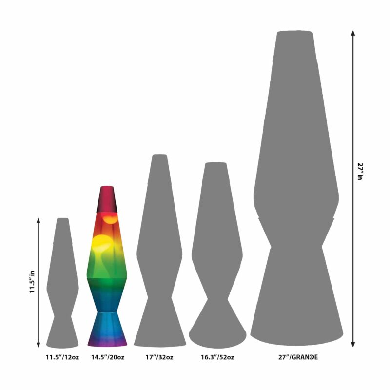 14.5” LAVA Lamp Rainbow – White/Clear/Tricolor - US 4970