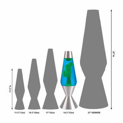 16.3″ LAVA Lamp – Yellow/Blue/Silver - US 6828